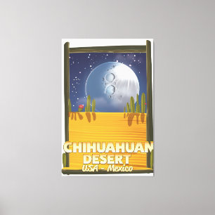 Chihuahuan Desert Cartoon travel poster Canvas Print