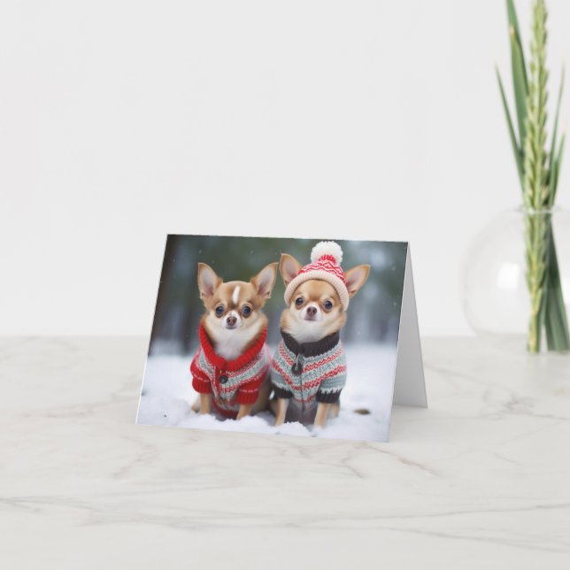 Chihuahuas Christmas Card (Front)