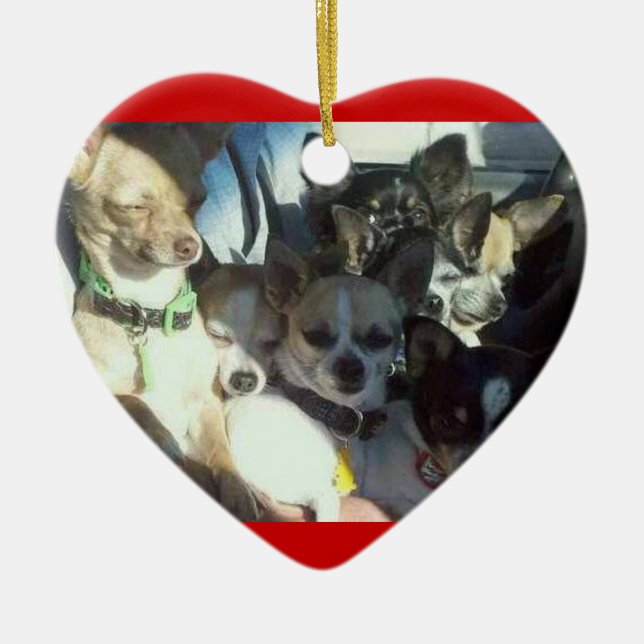 Chihuahuas Heart Ornament (Front)