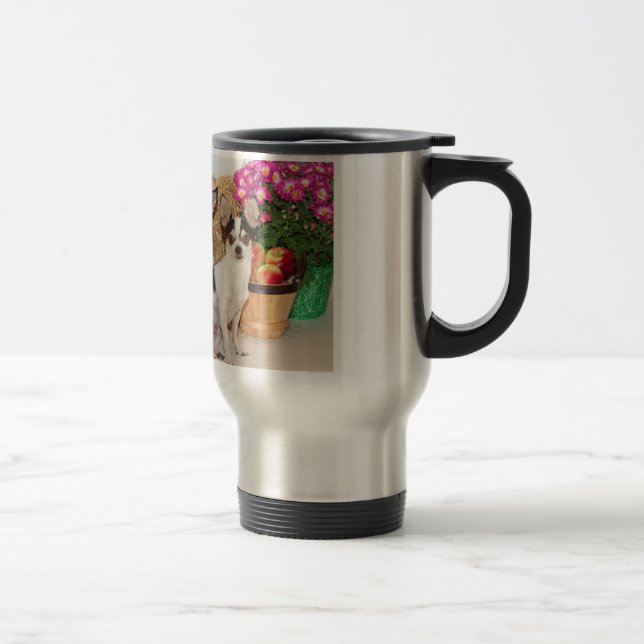 Chihuahua's in the fall travel mug (Right)