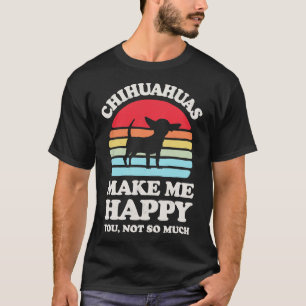 Chihuahuas Make Me Happy Sunset Retro for Men Wom T-Shirt