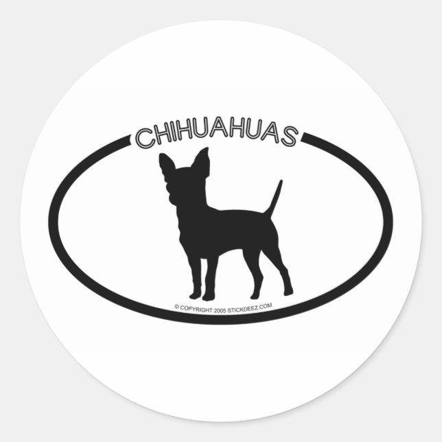 Chihuahuas Silhouette Black Sticker (Front)
