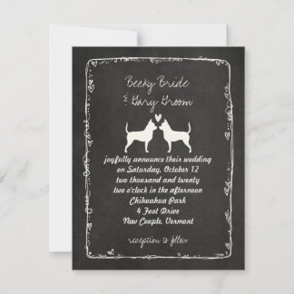 Chihuahuas Silhouettes Wedding Invitation