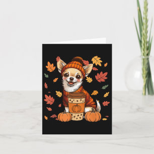 Chihuahuas Wearing Sweater Coffee Thanksgiving Aut Card