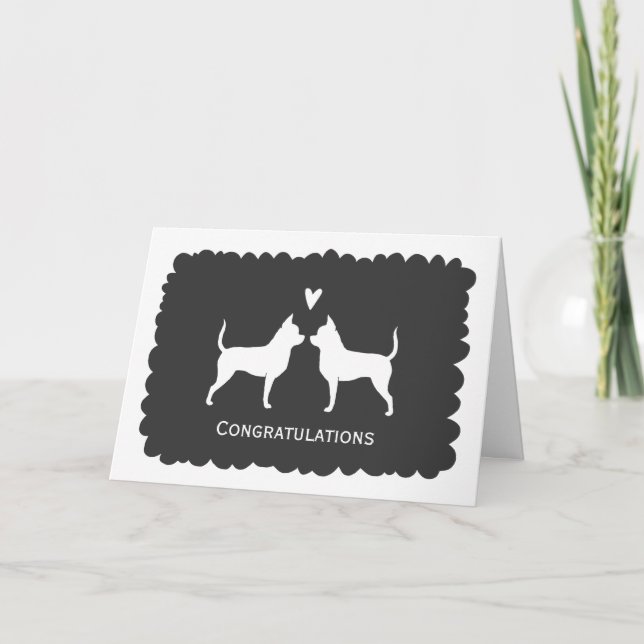Chihuahuas Wedding Congratulations Card (Front)