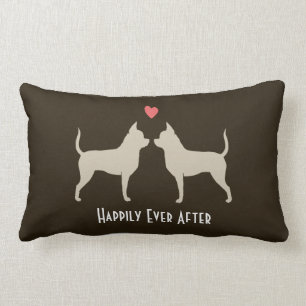 Chihuahuas Wedding Dogs with Text Lumbar Cushion