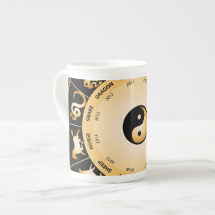 Chiinese Zodiac Wheel Bone China Mug