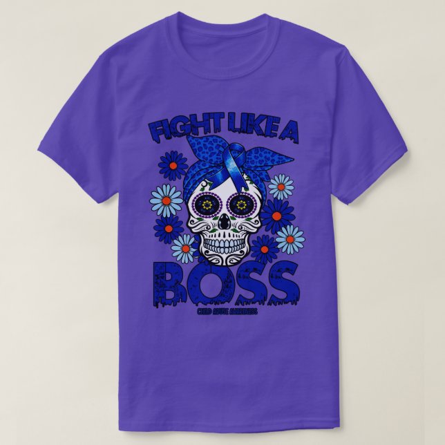 Child Abuse Awareness fight like a boss T-Shirt (Design Front)