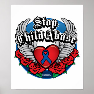 Child Abuse Biker Wings Poster