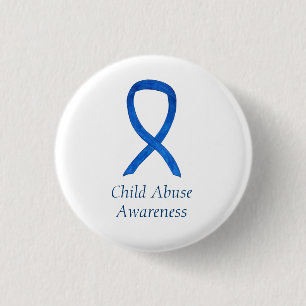 Child Abuse Blue Awareness Ribbon Custom Pin