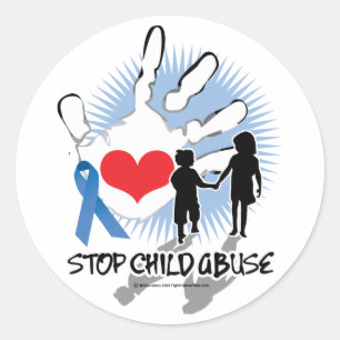 Child Abuse Handprint Classic Round Sticker