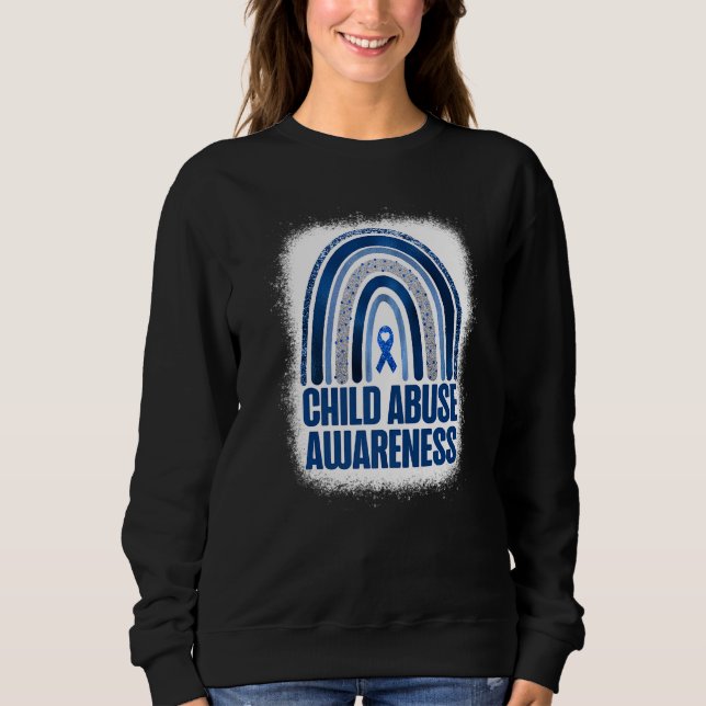 Child Abuse Prevention Awareness Blue Rainbow Blea Sweatshirt (Front)