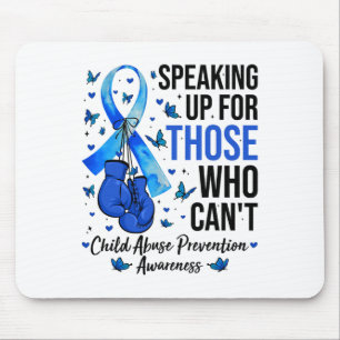 Child Abuse Prevention Awareness Boxing Gloves Blu Mouse Pad