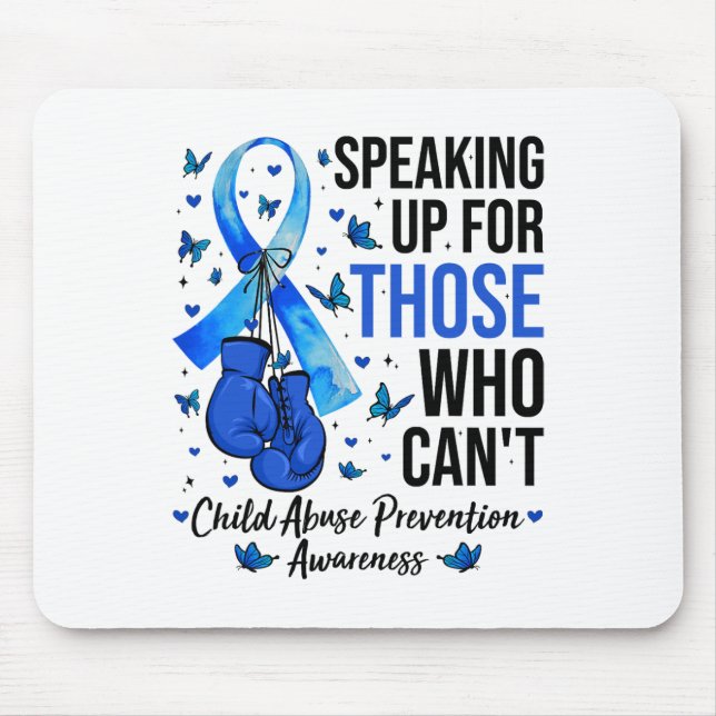 Child Abuse Prevention Awareness Boxing Gloves Blu Mouse Pad (Front)