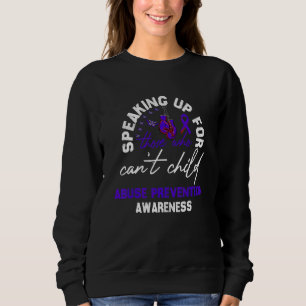 Child Abuse Prevention Awareness Boxing Gloves Blu Sweatshirt