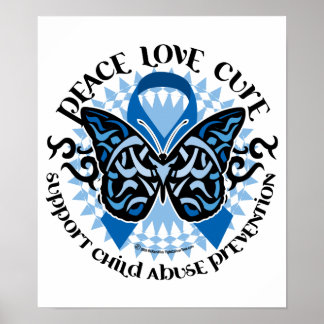 Child Abuse Prevention Butterfly Tribal Poster
