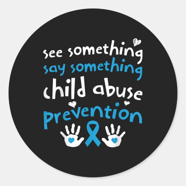 Child Abuse Prevention - Ribbon April Awareness Mo Classic Round Sticker (Front)
