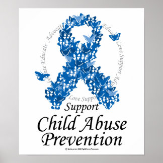 Child Abuse Ribbon of Butterflies Poster