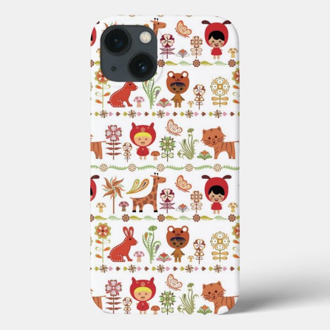 Child and Animals Pattern Case-Mate iPhone Case (Back)