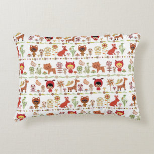 Child and Animals Pattern Decorative Cushion