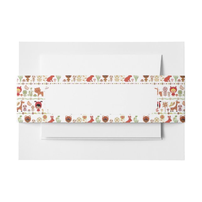 Child and Animals Pattern Invitation Belly Band (Front Example)