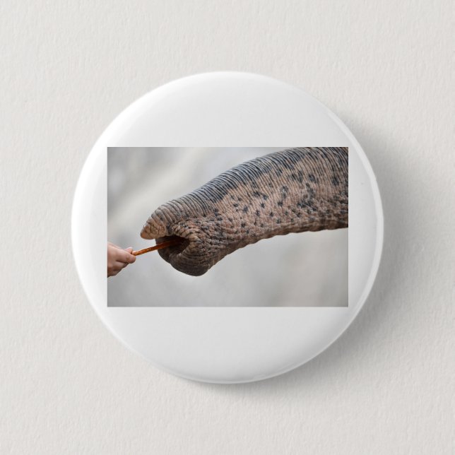 child and elephant 6 cm round badge (Front)