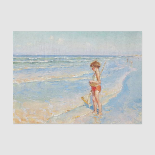 Child at the Beach Coastal Beach Summer Tissue Paper (Front)