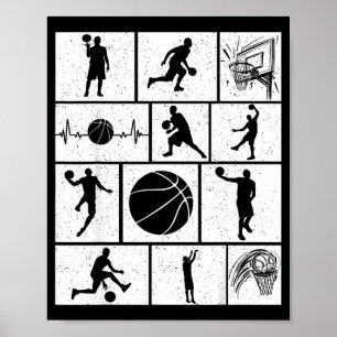 Child Basketball Player Coach Fan Basket Poster