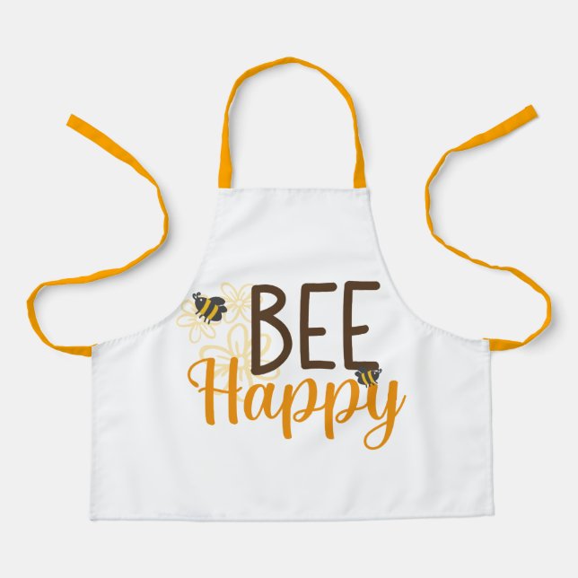 Child Bee Happy Cooking Apron (Front)