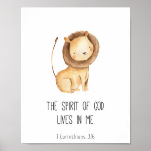 Child Bible Verse The Spirit of God Lives in Me Poster