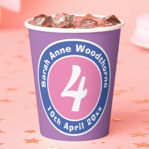 Child Birthday Party Celebration with Age Paper Cups