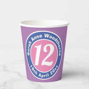 Child Birthday Party Celebration with Age Paper Cups