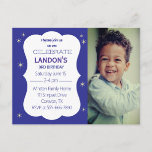 Child Birthday Party Photo Invite Post card