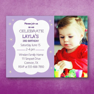 Child Birthday Party Photo Invite Post card 