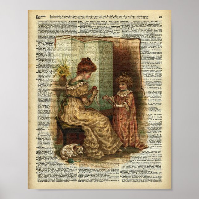 Child Book crocheting Illustration Poster (Front)