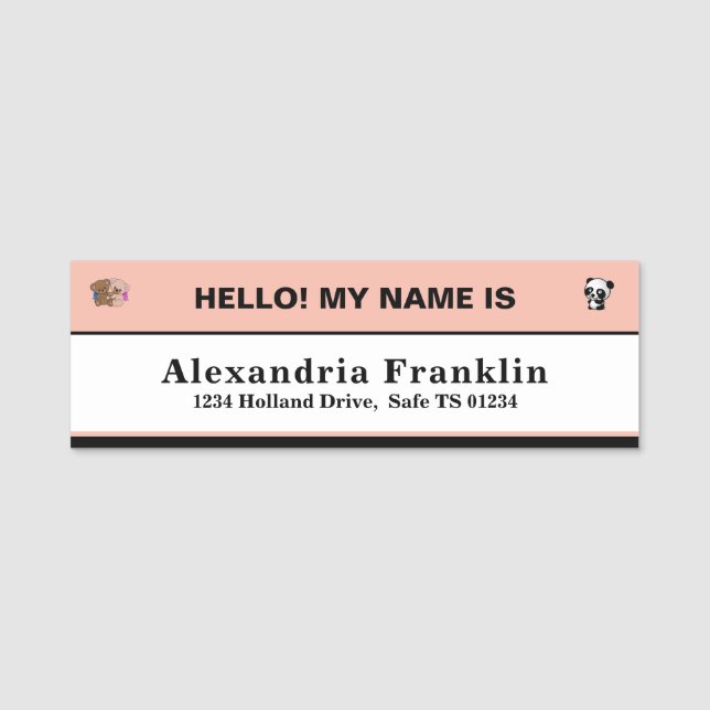 Child Boy Girl Student ID Identification Badge (Front)