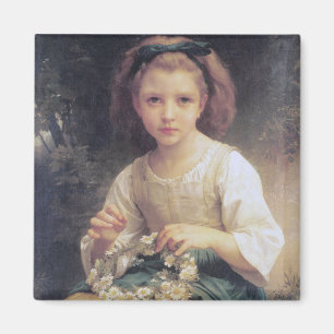 Child Braiding a Crown, Bouguereau Magnet
