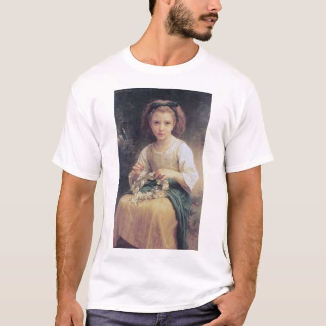 Child Braiding a Crown, Bouguereau T-Shirt (Front)