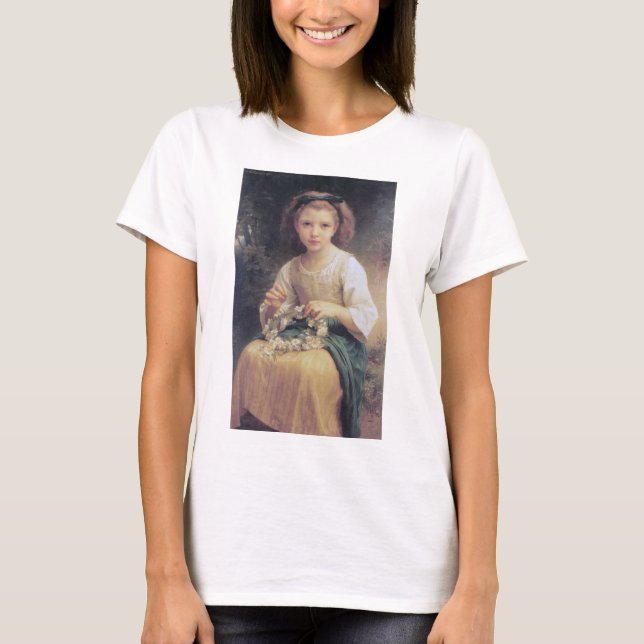 Child Braiding a Crown, Bouguereau T-Shirt (Front)