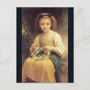 Child Braiding a Crown by W.A. Bouguereau Postcard