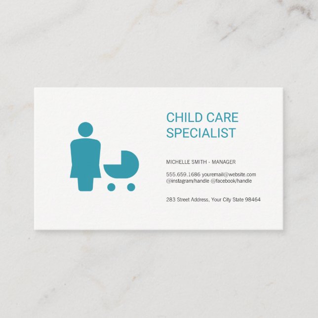 Child Care | Behaviorist | Babysitter Appointment Card (Front)