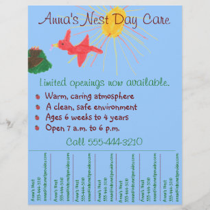 Child care flyer / day care flyer w/ tear-off info
