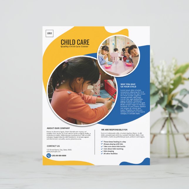 Child Care Flyer Template (Standing Front)