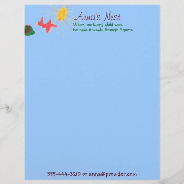 Child care letterhead design (Front)
