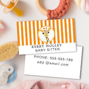 Child Care Nanny Babysitter Colorful Funky Cool Business Card