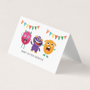 Child Care Nanny Babysitter Colourful Funky Cool Business Card
