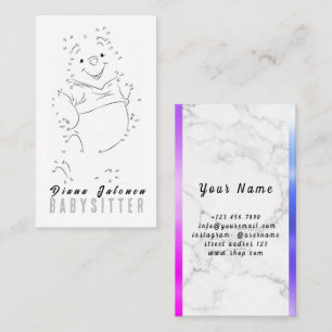 Child Care Nanny Babysitter Colourful Funky Cool Business Card