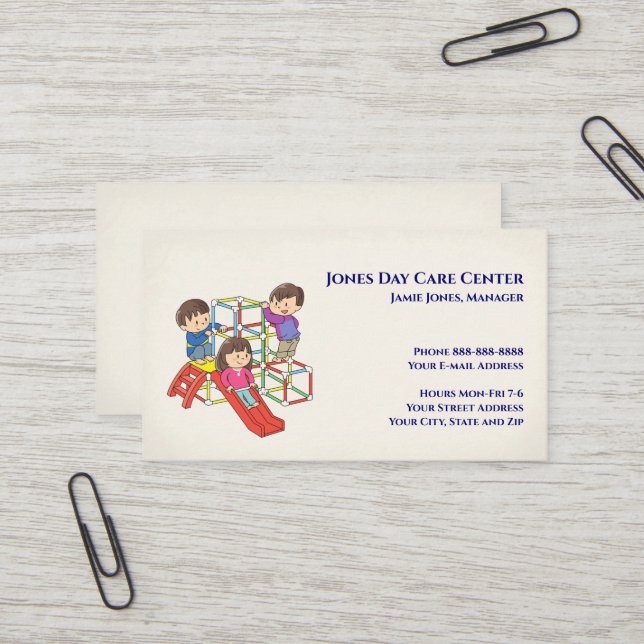 Child Day Care Business Card (Front/Back In Situ)