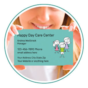 Child Daycare Center Colorful Design Business Card