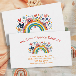 Child Daycare Rainbow Childcare Centre Service Business Card